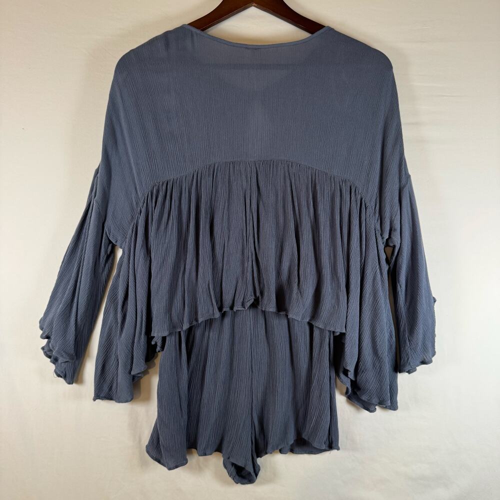 Free People Women’s XS She’s A Vision Keyhole Romper Blue Endless Summer Boho - Picture 5 of 9